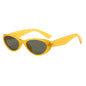 (6 PACK) Wholesale Sunglasses Vintage Cat Eye Korean Square Round Street Fashion 2025 - BulkSunglassesWholesale.com - Yellow Frame Black Lens