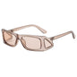 (6 PACK) Wholesale Sunglasses Fashion New Arrival Unique Trendy Unisex 2025 - BulkSunglassesWholesale.com - Champagne Frame Tea Lens