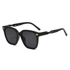 (6 PACK) Wholesale Sunglasses New Arrival Korean Fashion Women Unique Street 2024 - BulkSunglassesWholesale.com - Black Frame Black Grey