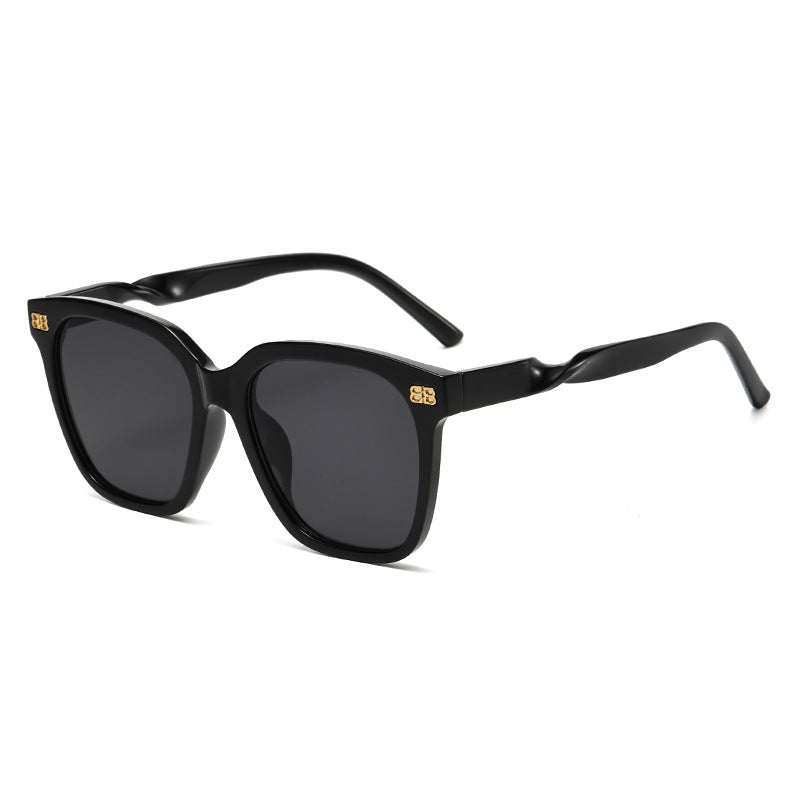 (6 PACK) Wholesale Sunglasses New Arrival Korean Fashion Women Unique Street 2024 - BulkSunglassesWholesale.com - Black Frame Black Grey
