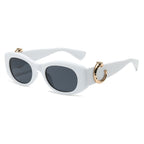 (6 PACK) Wholesale Sunglasses New Arrival Oversized Unique Cat Eye Women 2024 - BulkSunglassesWholesale.com - White Frame Black Lens