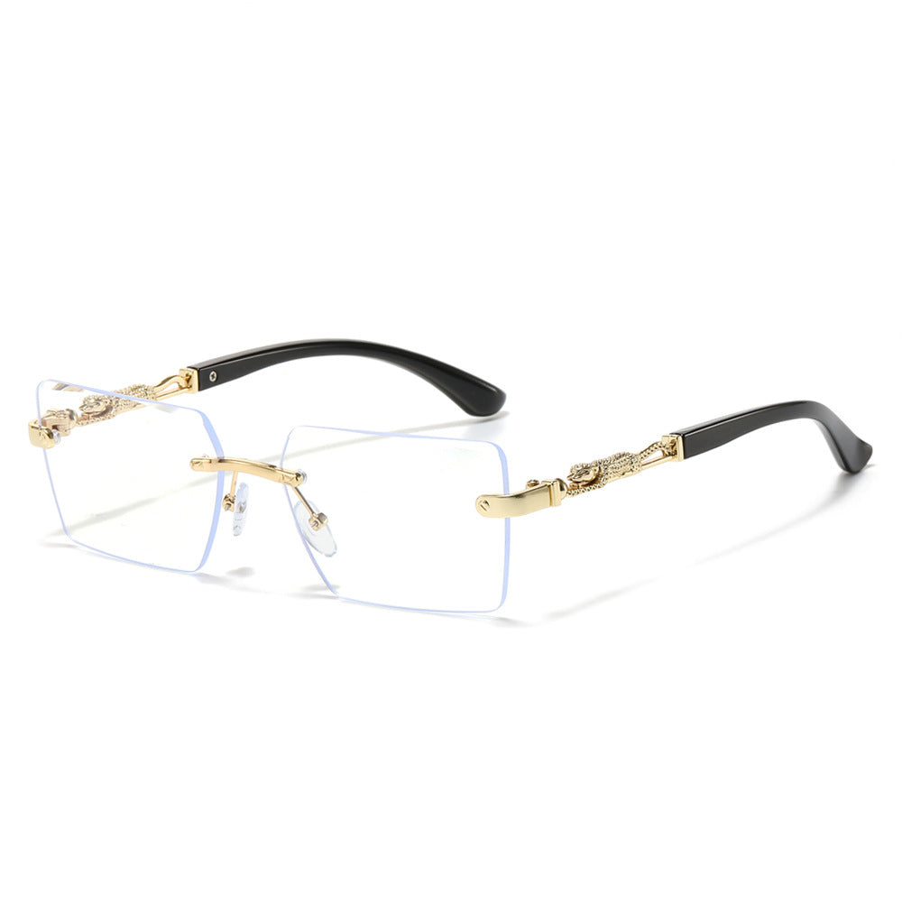 (6 PACK) Wholesale Sunglasses New Arrival Square Fashion Unique Unique Cut Edge 2024 - BulkSunglassesWholesale.com - Gold Frame Clear Lens