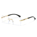 (6 PACK) Wholesale Sunglasses New Arrival Square Fashion Unique Unique Cut Edge 2024 - BulkSunglassesWholesale.com - Gold Frame Clear Lens