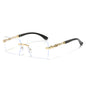 (6 PACK) Wholesale Sunglasses New Arrival Square Fashion Unique Unique Cut Edge 2024 - BulkSunglassesWholesale.com - Gold Frame Clear Lens