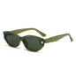 (6 PACK) Wholesale Sunglasses Vintage Cat Eye Women New Arrival Square Round Polarized 2025 - BulkSunglassesWholesale.com - Green Frame Green Lens
