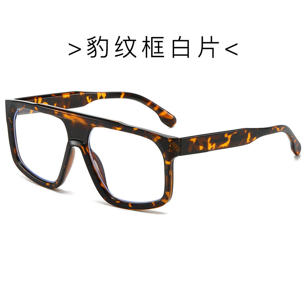 (6 PACK) Wholesale Sunglasses Square New Arrival Fashion Trendy 2024 - BulkSunglassesWholesale.com - Leopard Print Frame Clear Lens