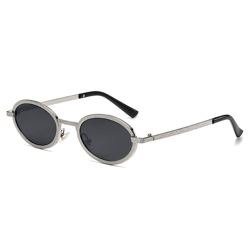 (6 PACK) Wholesale Sunglasses Round Fashion Metal Women New Arrival Street Trendy 2024 - BulkSunglassesWholesale.com - Silver Frame Black Grey