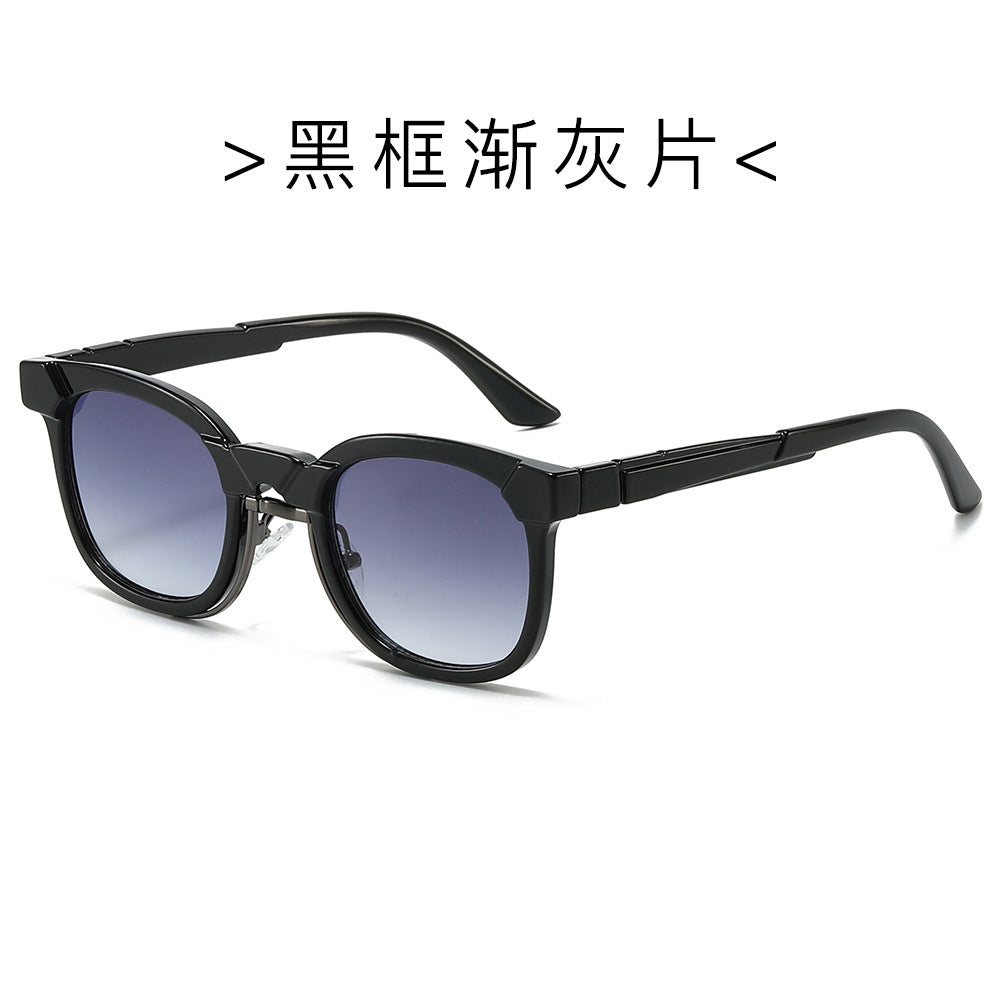 (6 PACK) Wholesale Sunglasses New Arrival Men Fashion Vintage Trendy Unique Women 2024 - BulkSunglassesWholesale.com - Black Frame Gradient Black Lens