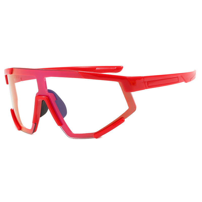 (12 PACK) Wholesale Sports Sunglasses Unisex Cycling 2024 - BulkSunglassesWholesale.com - Red Frame Photochromic Grey