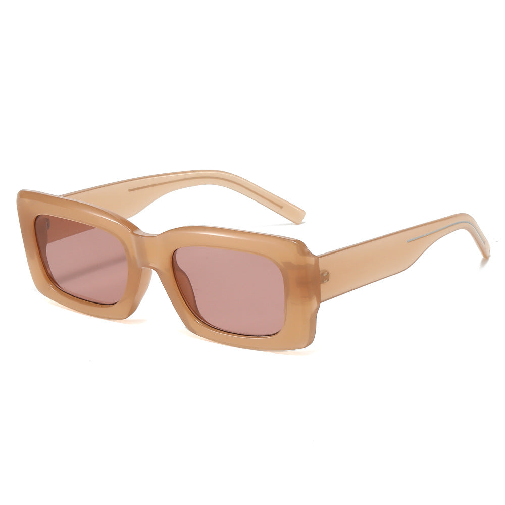 (6 PACK) Wholesale Sunglasses New Arrival Square Oversized Fashion Unisex 2025 - BulkSunglassesWholesale.com - Clear Pink Frame Pink Lens