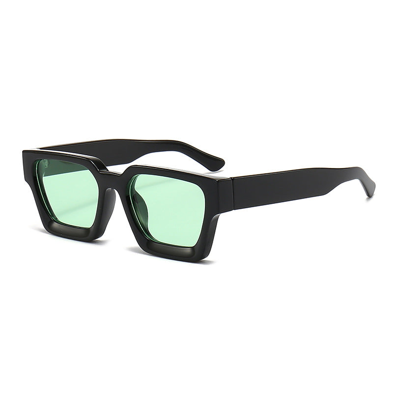 (6 PACK) Wholesale Sunglasses Square New Arrival Trendy Square Unique Oversized 2024 - BulkSunglassesWholesale.com - Shiny Black Frame Lens