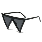 (6 PACK) Wholesale Sunglasses Unique Triangle Fashion Hip Hop 2025 - BulkSunglassesWholesale.com - Black Frame Black Lens