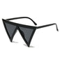 (6 PACK) Wholesale Sunglasses Unique Triangle Fashion Hip Hop 2025 - BulkSunglassesWholesale.com - Black Frame Black Lens