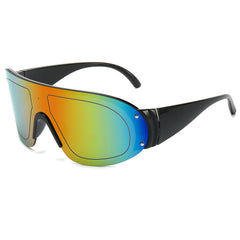 (6 PACK) Wholesale Sunglasses New Arrival Unisex Outdoor Sport Cycling 2024 - BulkSunglassesWholesale.com - Black Frame Red Mirrored