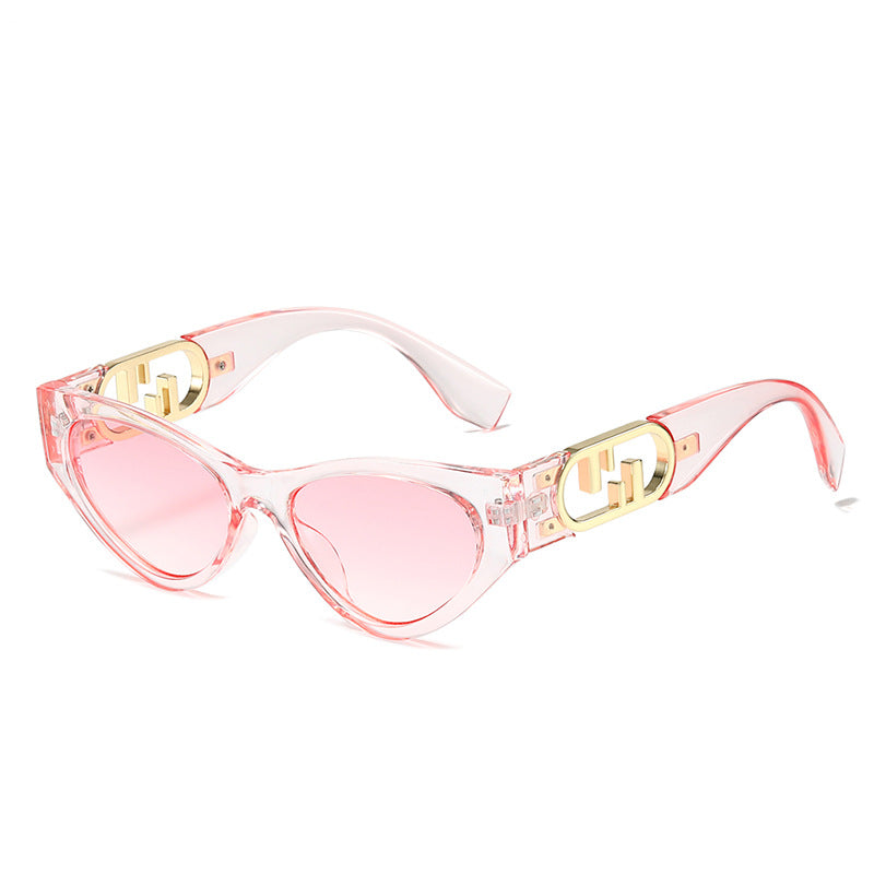 (6 PACK) Wholesale Sunglasses New Arrival Cat Eye Unique Trendy Women Unique Small 2024 - BulkSunglassesWholesale.com - Pink Frame Gradient Pink Lens