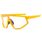 (12 PACK) Wholesale Sports Sunglasses Unisex Cycling 2024 - BulkSunglassesWholesale.com - Yellow Frame Photochromic Grey