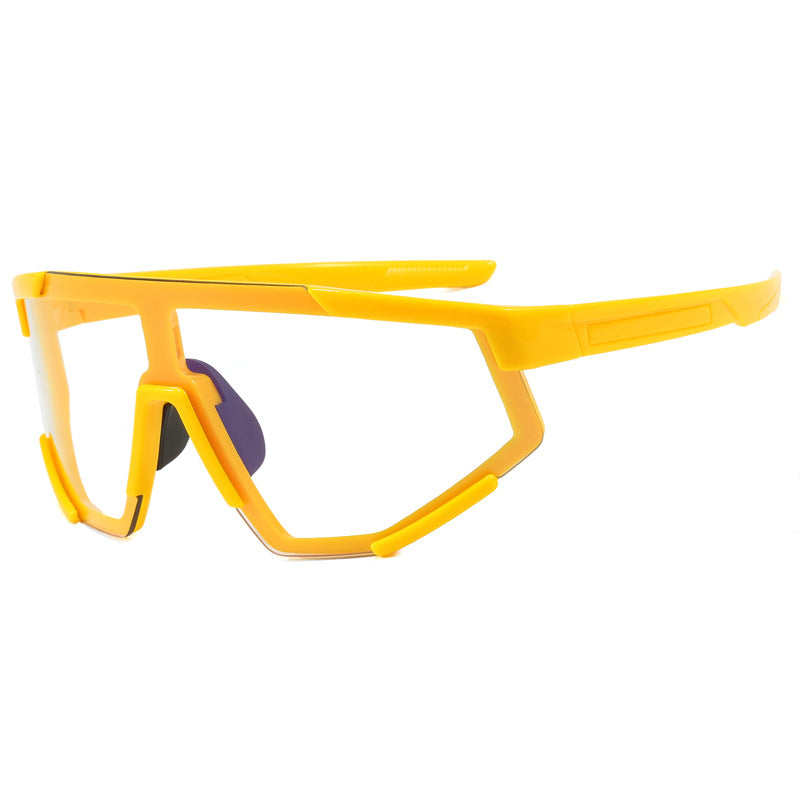(12 PACK) Wholesale Sports Sunglasses Unisex Cycling 2024 - BulkSunglassesWholesale.com - Yellow Frame Photochromic Grey