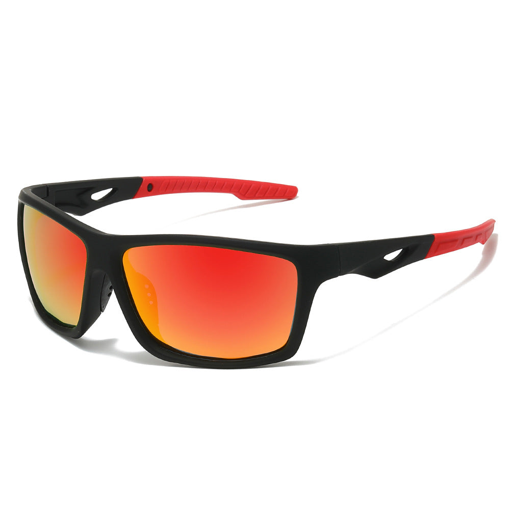 (6 PACK) Wholesale Sunglasses Polarized Outdoor Cycling 2025 - BulkSunglassesWholesale.com - Black Frame Red Mirrored