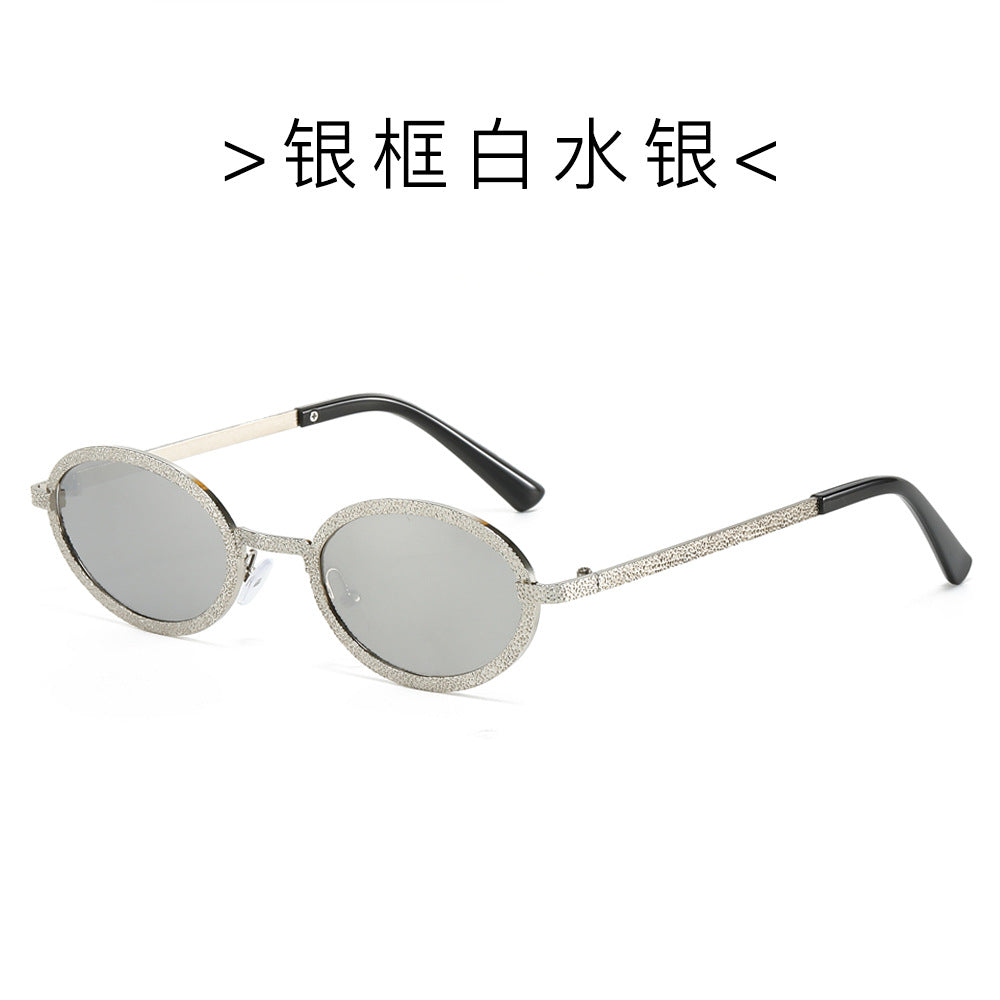 (6 PACK) Wholesale Sunglasses New Arrival Round Fashion Metal Vintage 2024 - BulkSunglassesWholesale.com - Silver Frame Mirrored Lens