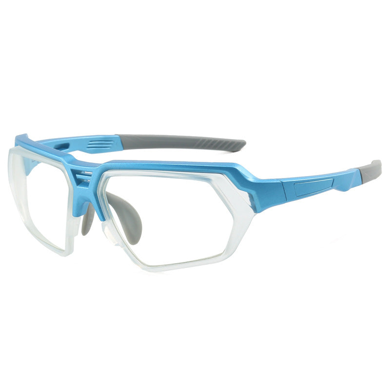 (12 PACK) Wholesale Sports Sunglasses Unique Cycling Outdoor Fashion 2024 - BulkSunglassesWholesale.com - Blue Frame Clear