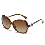 (6 PACK) Wholesale Sunglasses New Arrival Polarized Women Oversized Vintage Street Trendy 2025 - BulkSunglassesWholesale.com - Leopard Print Frame Gradient Tea Lens