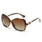 (6 PACK) Wholesale Sunglasses New Arrival Polarized Women Oversized Vintage Street Trendy 2025 - BulkSunglassesWholesale.com - Leopard Print Frame Gradient Tea Lens