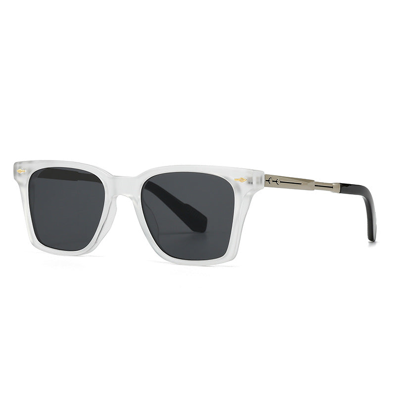 (6 PACK) Wholesale Sunglasses New Arrival Aviator Vintage Square 2024 - BulkSunglassesWholesale.com - Transparent Black Grey