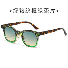 (6 PACK) Wholesale Sunglasses New Arrival Men Fashion Vintage Trendy Unique Women 2024 - BulkSunglassesWholesale.com - Green Leopard Print Frame Green Tea Lens