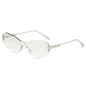 (6 PACK) Wholesale Sunglasses New Arrival Cat Eye Unique One Piece Square 2025 - BulkSunglassesWholesale.com - Silver Frame Mirrored
