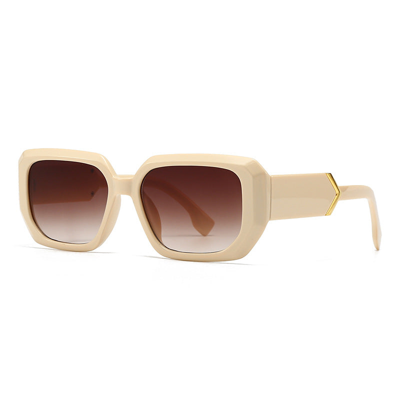 (6 PACK) Wholesale Sunglasses Square Women Vintage 2024 - BulkSunglassesWholesale.com - Beige Frame Tea