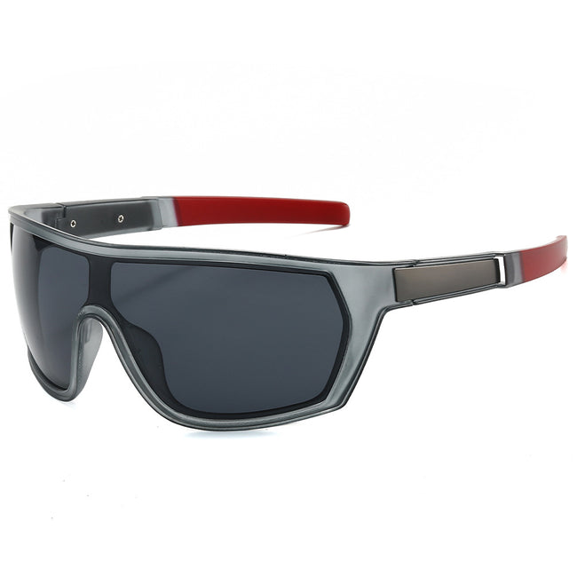 (6 PACK) Wholesale Sunglasses New Arrival Outdoor Windproof Unisex Cycling Sport 2024 - BulkSunglassesWholesale.com - Clear Grey Frame Black Lens Hover Image