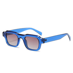 (6 PACK) Wholesale Sunglasses New Arrival Square Unisex Small 2024 - BulkSunglassesWholesale.com - Blue Frame Gradient Black Lens