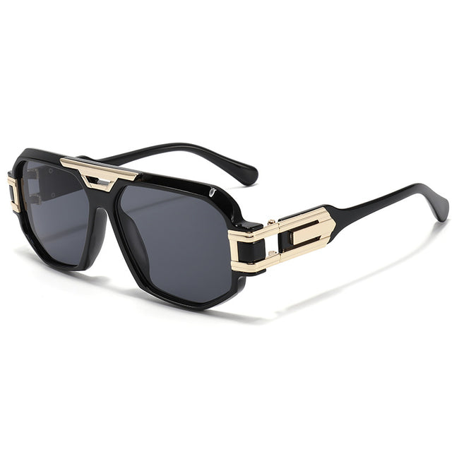 (6 PACK) Wholesale Sunglasses New Arrival Men Street Women New Arrival Vintage 2024 - BulkSunglassesWholesale.com - Black Frame Black Black Lens Hover Image