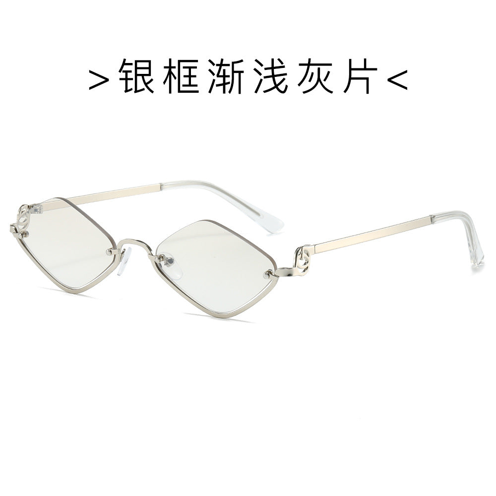 (6 PACK) Wholesale Sunglasses Fashion Metal Semirimless Unisex Trendy Unique 2024 - BulkSunglassesWholesale.com - Silver Frame Mirrored Lens