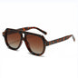 (6 PACK) Wholesale Sunglasses Fashion New Arrival Trendy Fashion Polarized 2025 - BulkSunglassesWholesale.com - Leopard Print Frame Gradient Tea Lens