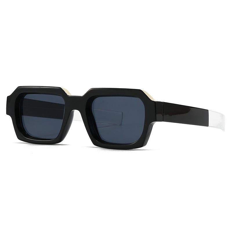 (6 PACK) Wholesale Sunglasses Small Trendy Street Vintage 2024 - BulkSunglassesWholesale.com - Black Frame Black Grey