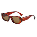 (6 PACK) Wholesale Sunglasses New Arrival Rivet Square Fashion Trendy Vintage 2025 - BulkSunglassesWholesale.com - Red Frame Tea Lens