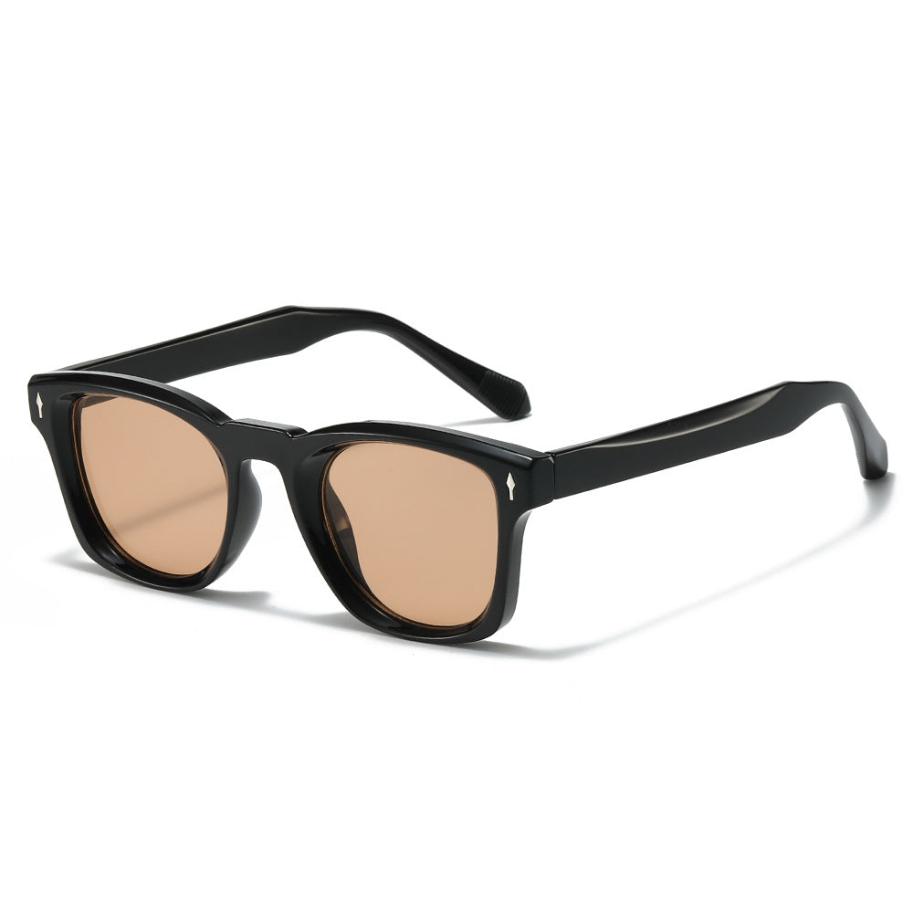 (6 PACK) Wholesale Sunglasses New Arrival Square Unique Fashion Unisex 2025 - BulkSunglassesWholesale.com - Black Frame Tea Lens