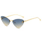 (6 PACK) Wholesale Sunglasses Rimless Triangle Cat Eye Fashion Unique Metal 2024 - BulkSunglassesWholesale.com - Gold Frame Green Tea Lens