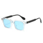 (6 PACK) Wholesale Sunglasses New Arrival Square Fashion Vintage Trendy 2025 - BulkSunglassesWholesale.com - Transparent Frame Blue Lens