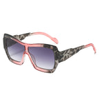 (6 PACK) Wholesale Sunglasses New Arrival One Piece Square One Piece Oversized Fashion 2025 - BulkSunglassesWholesale.com - Pink Grey Frame Grey Pink Lens