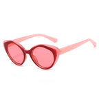 (6 PACK) Wholesale Sunglasses Vintage Cat Eye Women Trendy Square Round 2025 - BulkSunglassesWholesale.com - Red Frame Red Lens