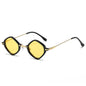 (6 PACK) Wholesale Sunglasses New Arrival Punk Hip Hop Small Unique Women 2024 - BulkSunglassesWholesale.com - Black Frame Yellow Lens