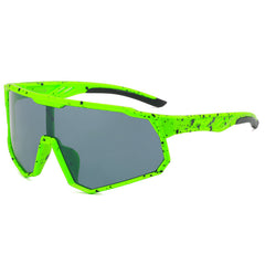 (12 PACK) Wholesale Sports Sunglasses Outdoor Sport Cycling Women Windproof 2024 - BulkSunglassesWholesale.com - Green Frame Black Lens