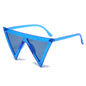 (6 PACK) Wholesale Sunglasses Unique Triangle Fashion Hip Hop 2025 - BulkSunglassesWholesale.com - Blue Frame Blue Lens