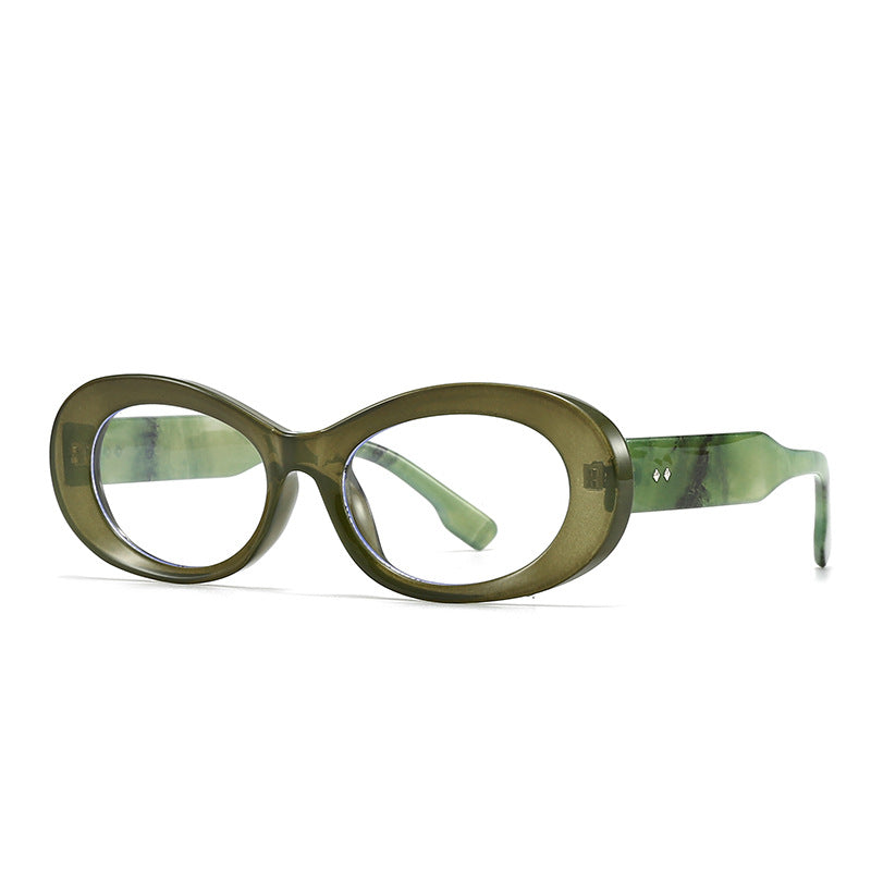 (6 PACK) Wholesale Sunglasses Vintage Trendy Women Antiblue Light 2024 - BulkSunglassesWholesale.com - Green Frame Clear Lens