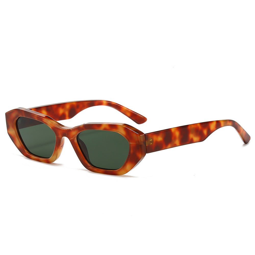 (6 PACK) Wholesale Sunglasses Fashion Unique Small Trendy Unique Hip Hop 2024 - BulkSunglassesWholesale.com - Leopard Print Frame Green