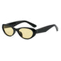 (6 PACK) Wholesale Sunglasses Vintage Cat Eye Korean Square Round Street Fashion 2025 - BulkSunglassesWholesale.com - Black Frame Yellow Lens