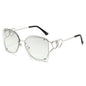 (6 PACK) Wholesale Sunglasses New Arrival Square Unique Oversized Women 2025 - BulkSunglassesWholesale.com - Silver Frame Mirrored Lens