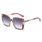(6 PACK) Wholesale Sunglasses New Arrival Fashion Oversized Cat Eye Unique Metal 2025 - BulkSunglassesWholesale.com - Purple Frame Gradient Black Lens